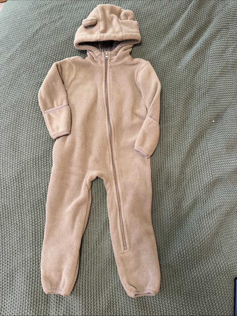 Bass Pro Shops Brown Fleece Hooded One-Piece 12 Months